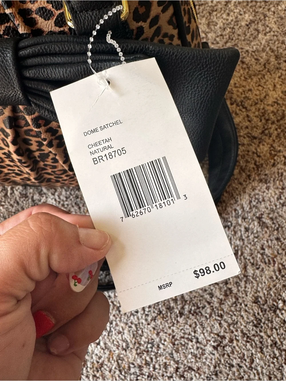 NWT Betsey Johnson Cheetah Leopard Bow Dome Satchel Crossbody Purse